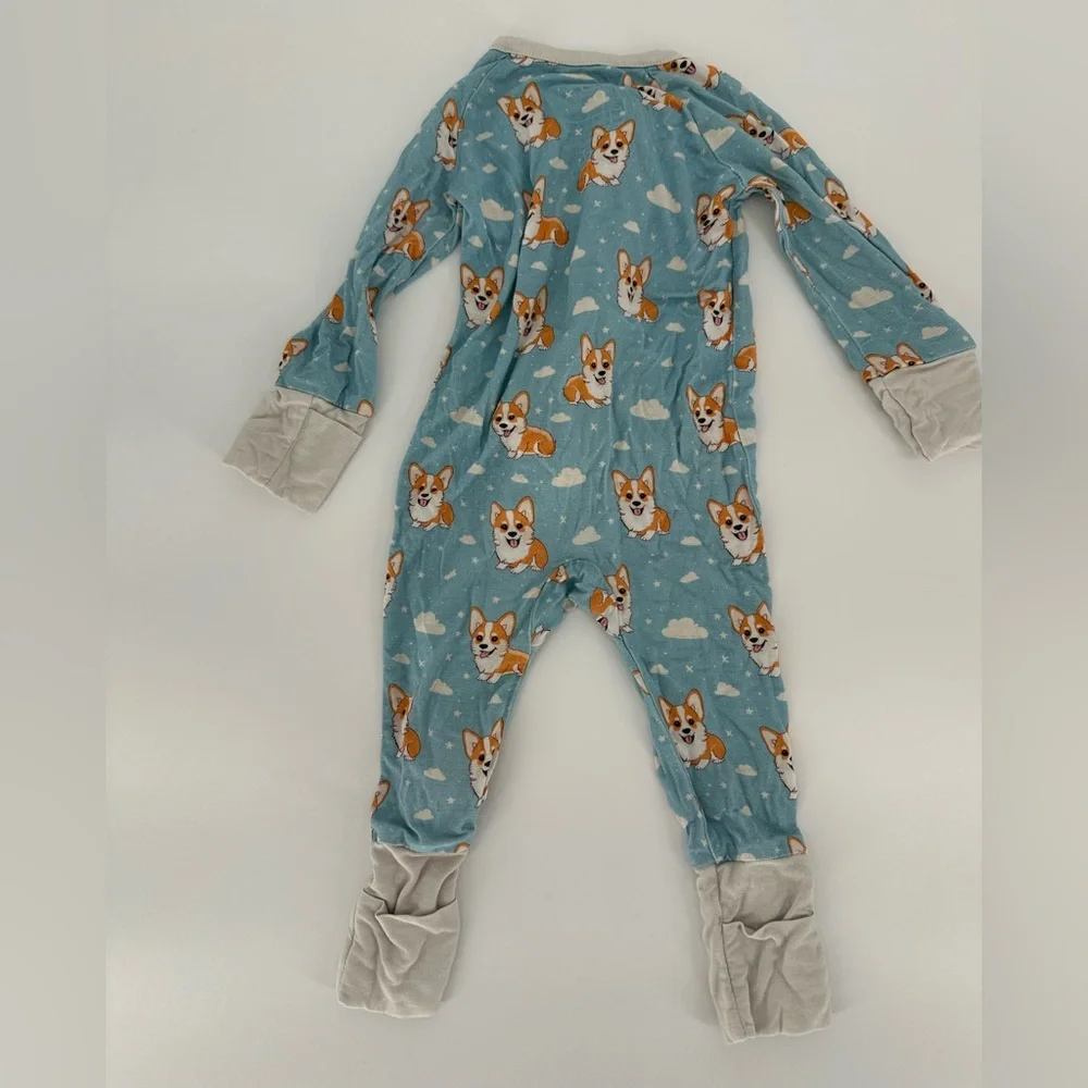Little One Shop Corgi 0-3 Month Zippered Footless Pajama Baby Unisex Neutral